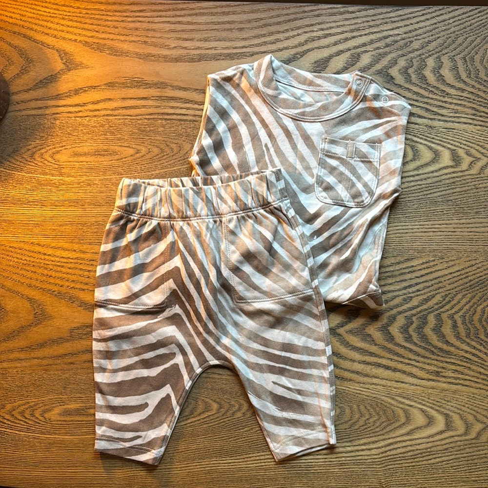 NWT Banana Republic Baby Essential Supima Matching Romper Bodysuit Pant Set 3-6